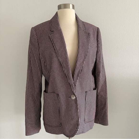 Me + Em Boyfriend Plaid Blazer Jacket Sz M - Picture 2 of 11